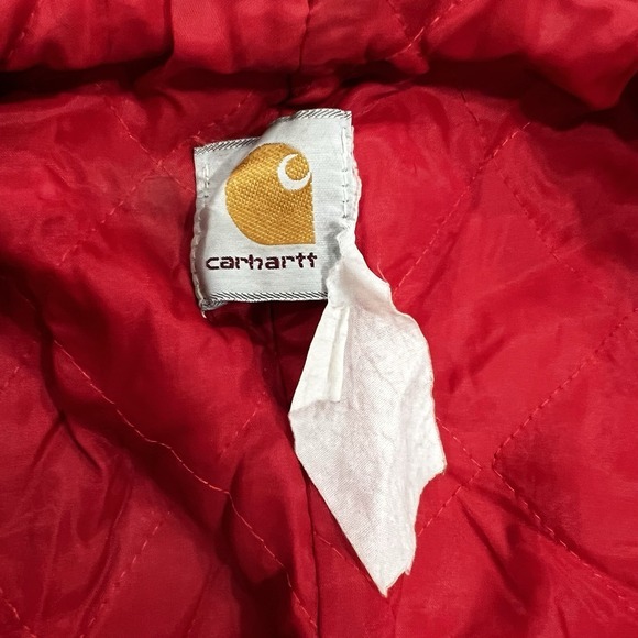 VTG Carhartt Chore Coat XL Duck Canvas Jacket Quilt Lined Thrashed Workwear - Picture 8 of 12